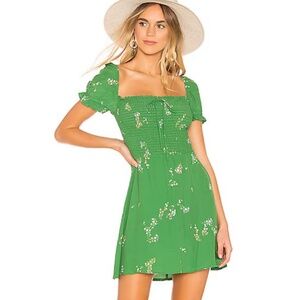 Faithfull The Brand Genevieve Floral Smocked Mini Dress